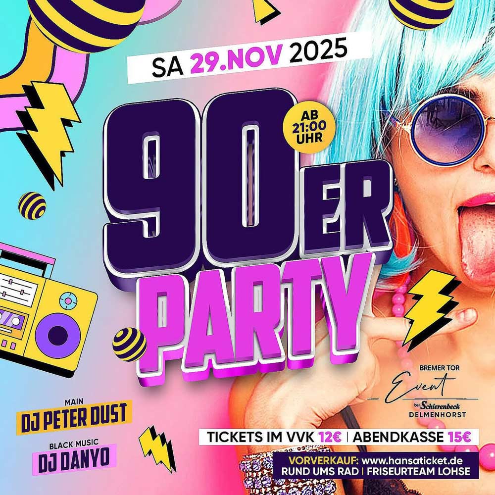 90er-Party Bremer Tor Schierenbck Delmenhorst