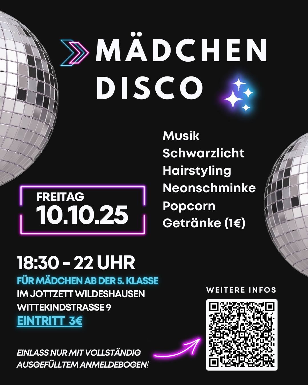 maedchen-disco-wildeshausen-2025 Mädchen-Disco im JottZett Wildeshausen