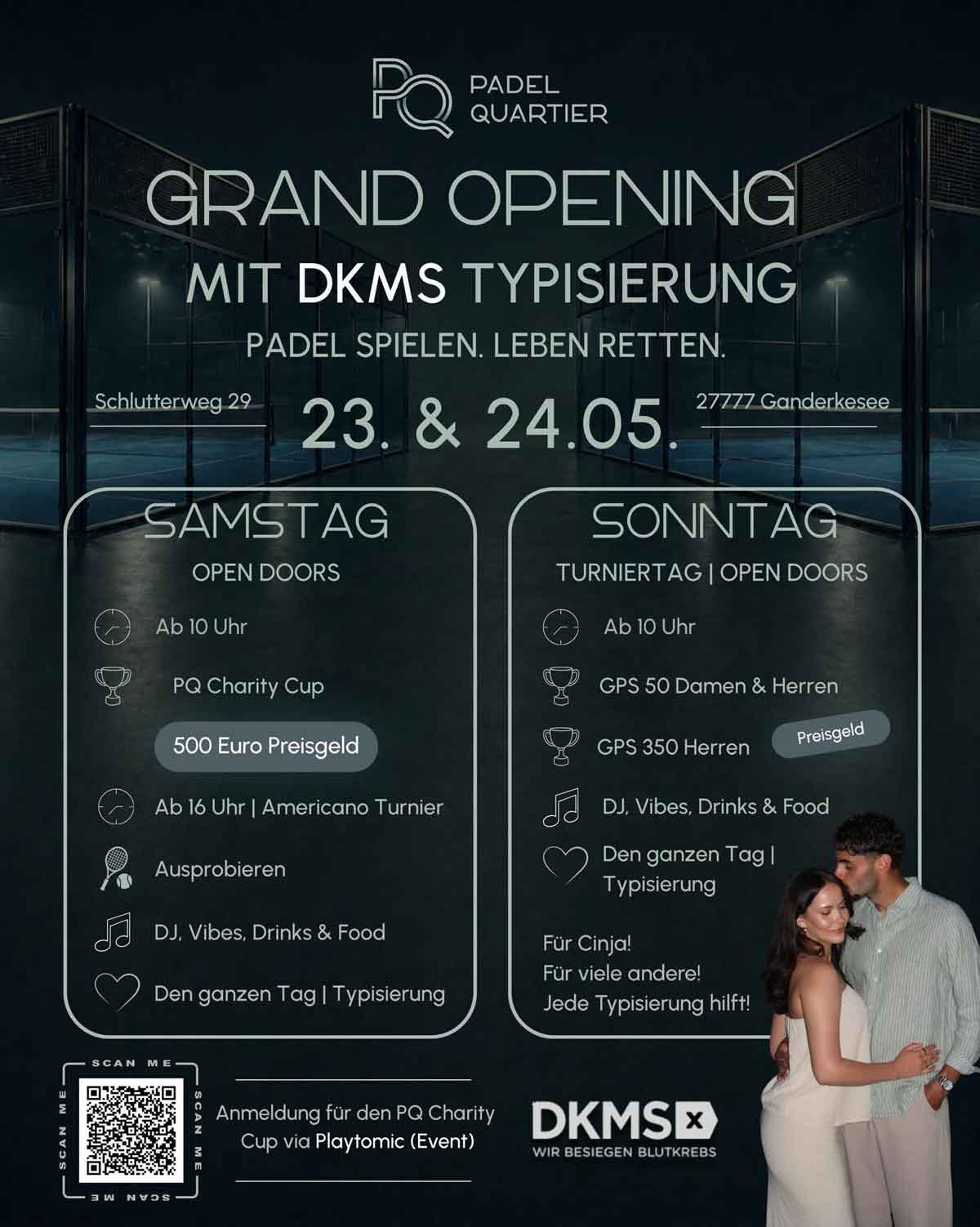 Grand Opening im Padel Quartier mit DKMS-Typisierung
